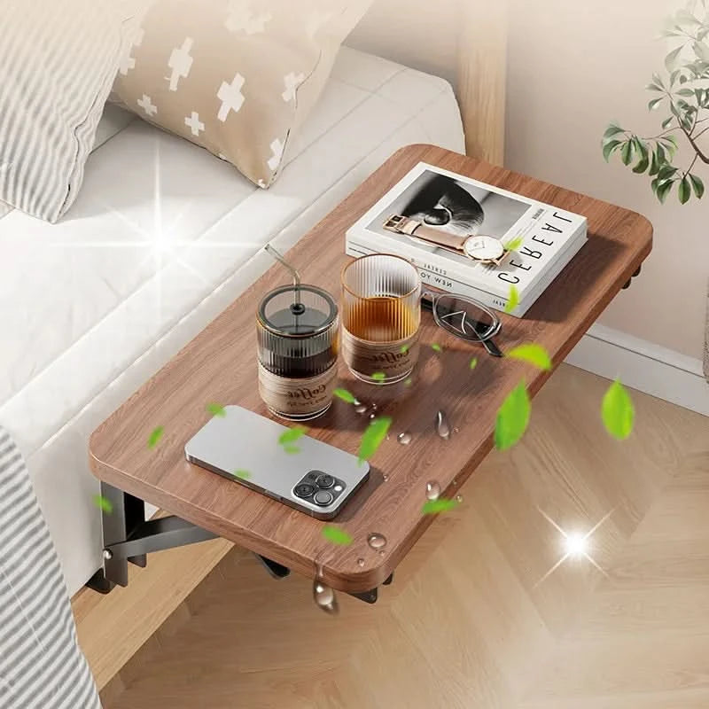 Foldable Collapsible Organizer Attachable Bedside Shelf Table Under Bed Mat Dorm Bunk Bed Storage for College Space Save