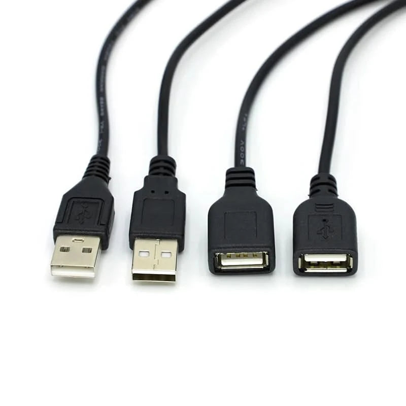 1/5/10pcs 30cm Power Supply Cable 2 Pin USB 2.0 A Female Male 4 Pin Wire Jack Charger Charging Cord Extension Connector DIY 5V