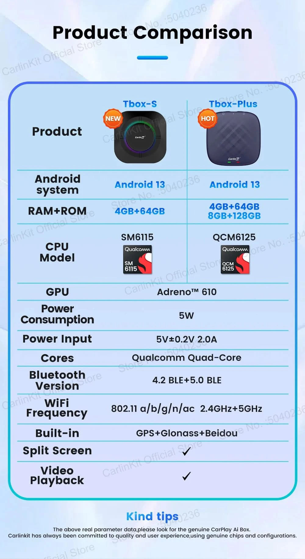 CarlinKit S2 CarPlay Ai Box LED Android 13 Streaming Box 64G/128G Qualcomm 8-Core Split Screen Smartes Fahrzeugsystem Wiedergabe von Videos