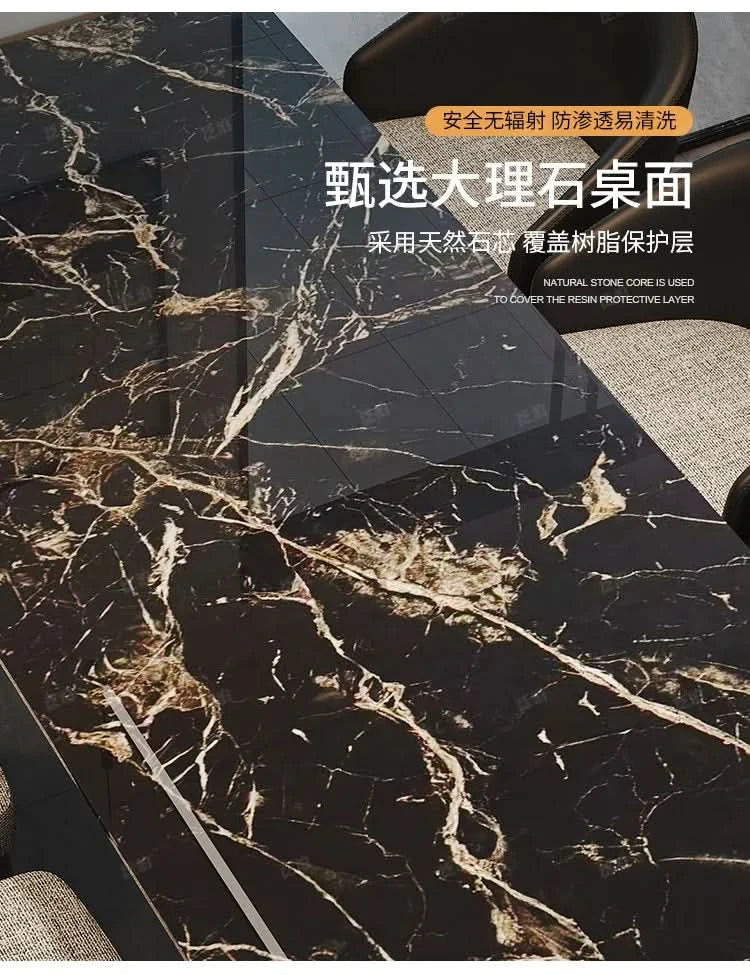 Marble Kitchen Dining Table Wall Lounge Designer Restaurant Modern Dining Table Luxury Study Mesas De Comedor Kitchen Furniture