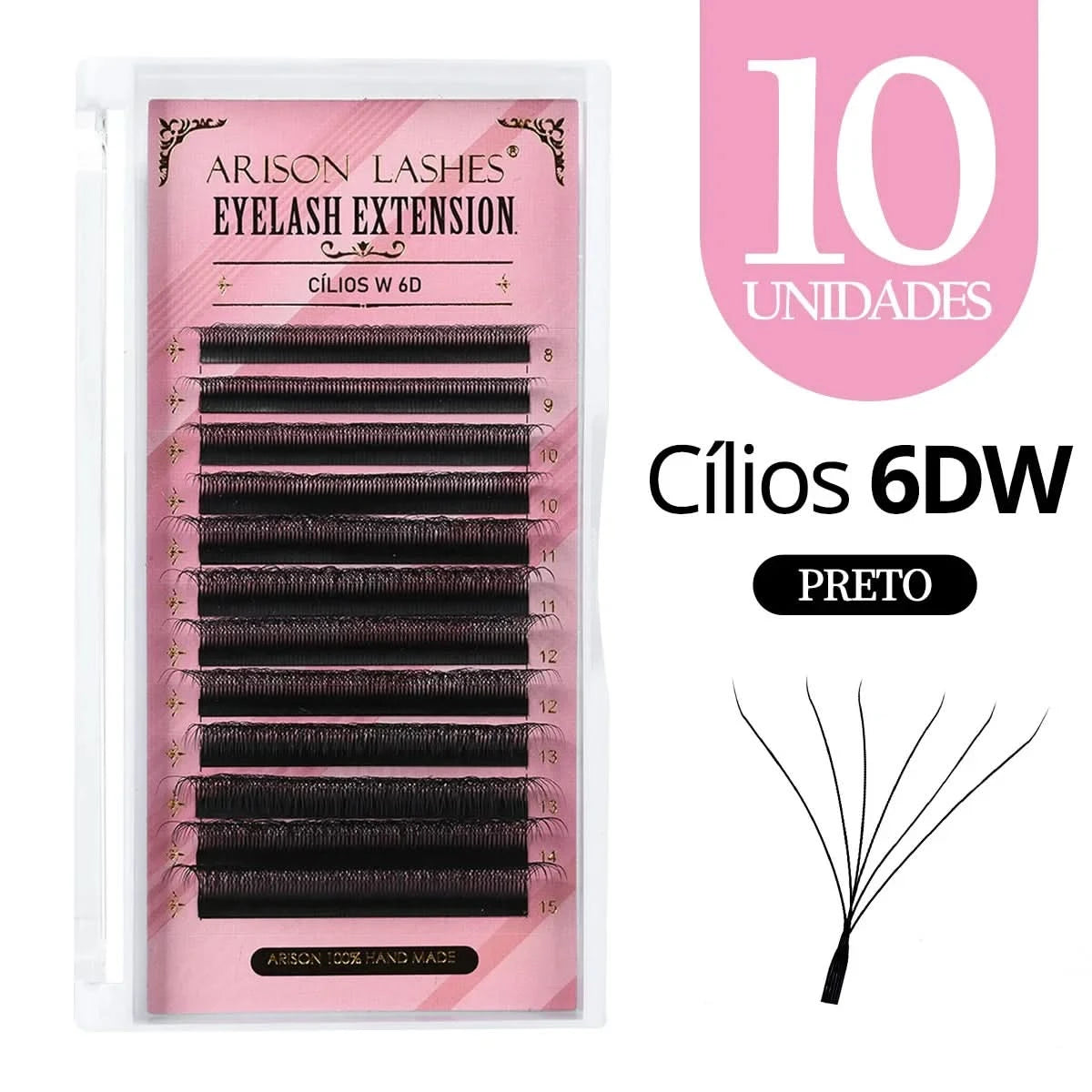 [Brazil Warehouse]ARISON Wholesale 10/30/50pcs YY/W-shape Lashes Premade Volume Eyelashes Extension 3D/4D/5D/6D/8D Lash