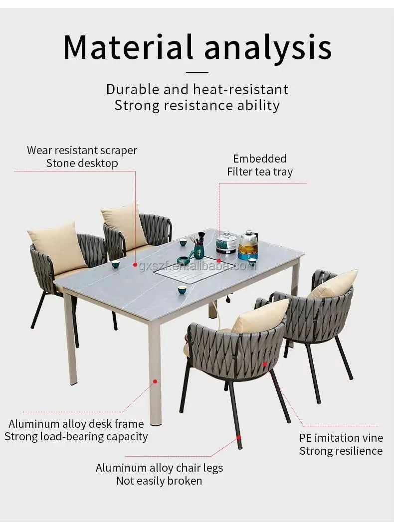 Home Furniture 120cm Rock Plate Dining Table Leisure Rectangular Table Kitchen Dining Table Light Luxury Apartment Table