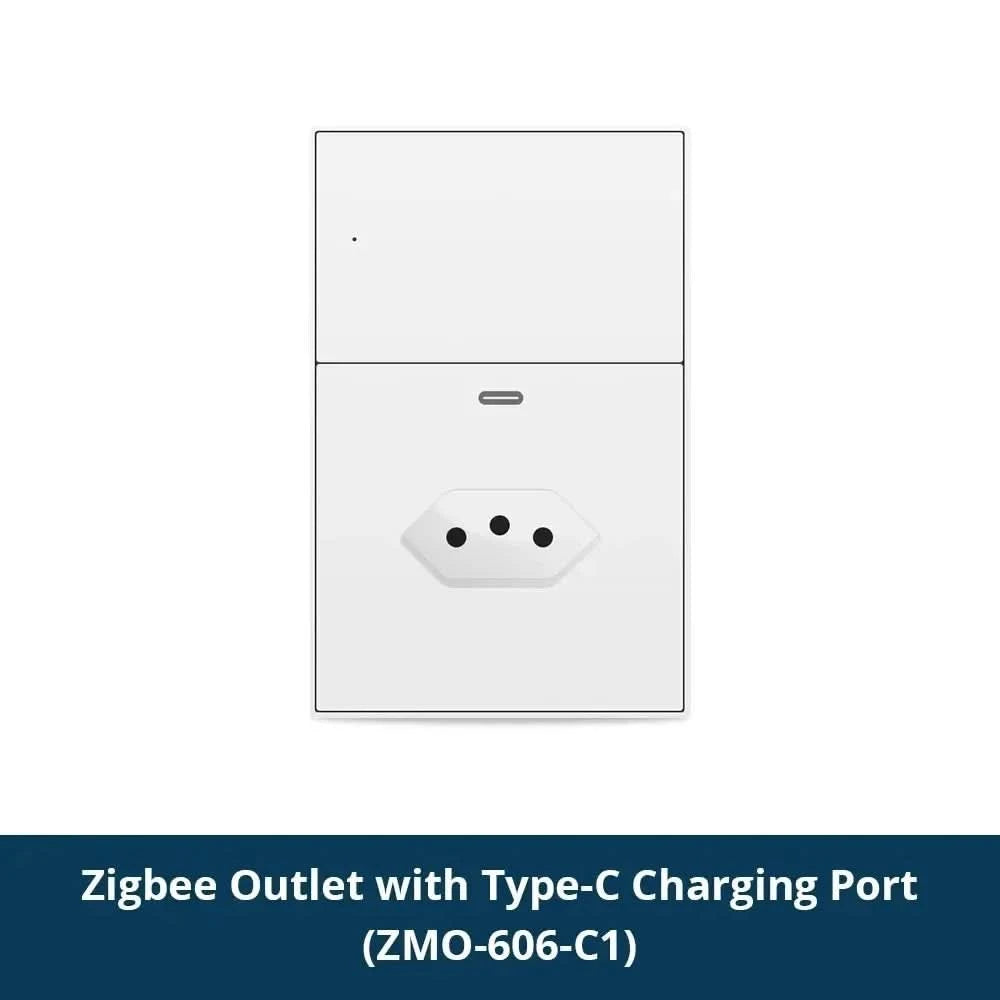 Zemismart Matter Zigbee Hub Work with Tuya Homekit Smartthings Google Home Zigbee Brazil Socket Outlet Smart Wall Tomada 10A 20A