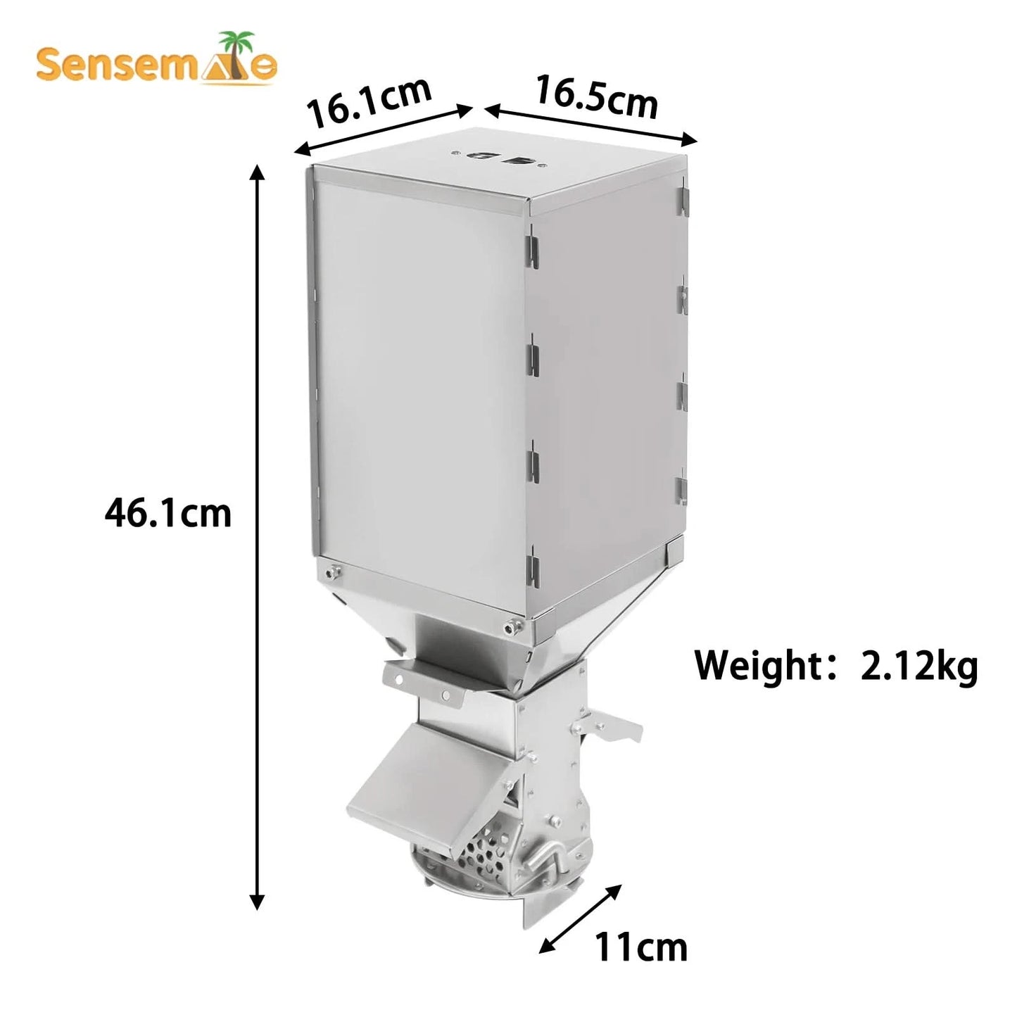 Camping Wood Stove Fire View Side Glass Portable Folding Wood Burner with Chimney Stainless Steel Tent Heater for Ice Fishing