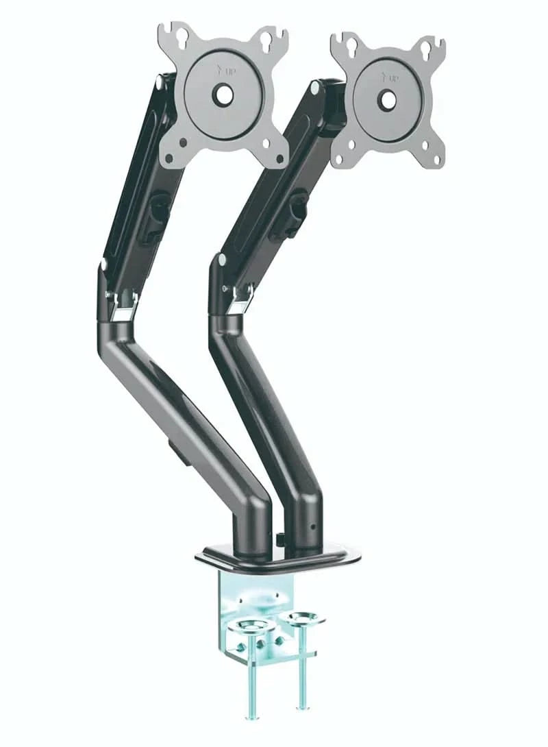 Hyvarwey G08-24 Dual Monitor Desktop Mount Bracket for 13 to 27-Inch LCD Screens Rotate & Tilt Adjust Two-Arm Desk Stand Support
