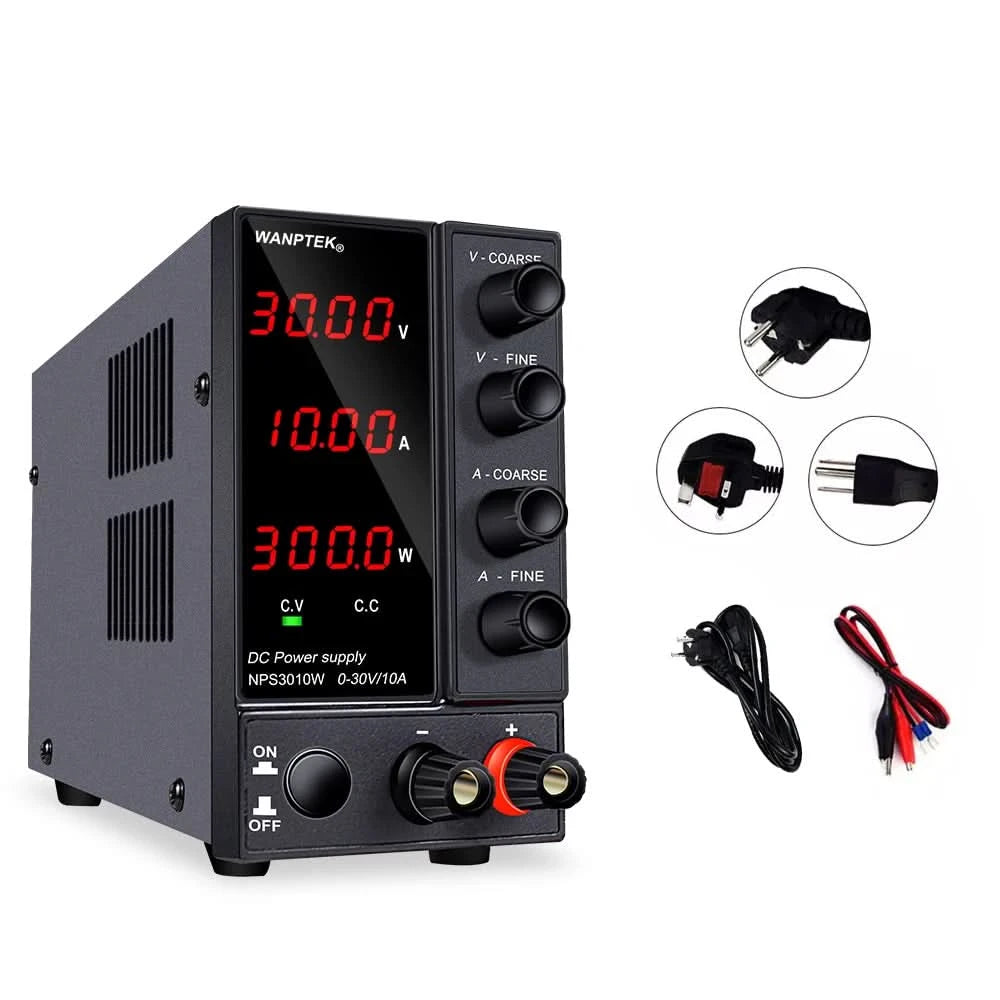 Wanptek Einstellbares Gleichstromnetzteil 30V 10A 60V 5A Labornetzgerät Stabilisiertes Netzteil Spannungsregler Schalter 220V