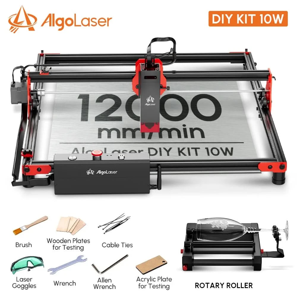 AlgoLaser DIY KIT Leistungsstarker Holzlaser-Gravur-Cutter WLAN Offline-Steuerung CNC Metall Glas Logo Druck Graviermaschine Ortur