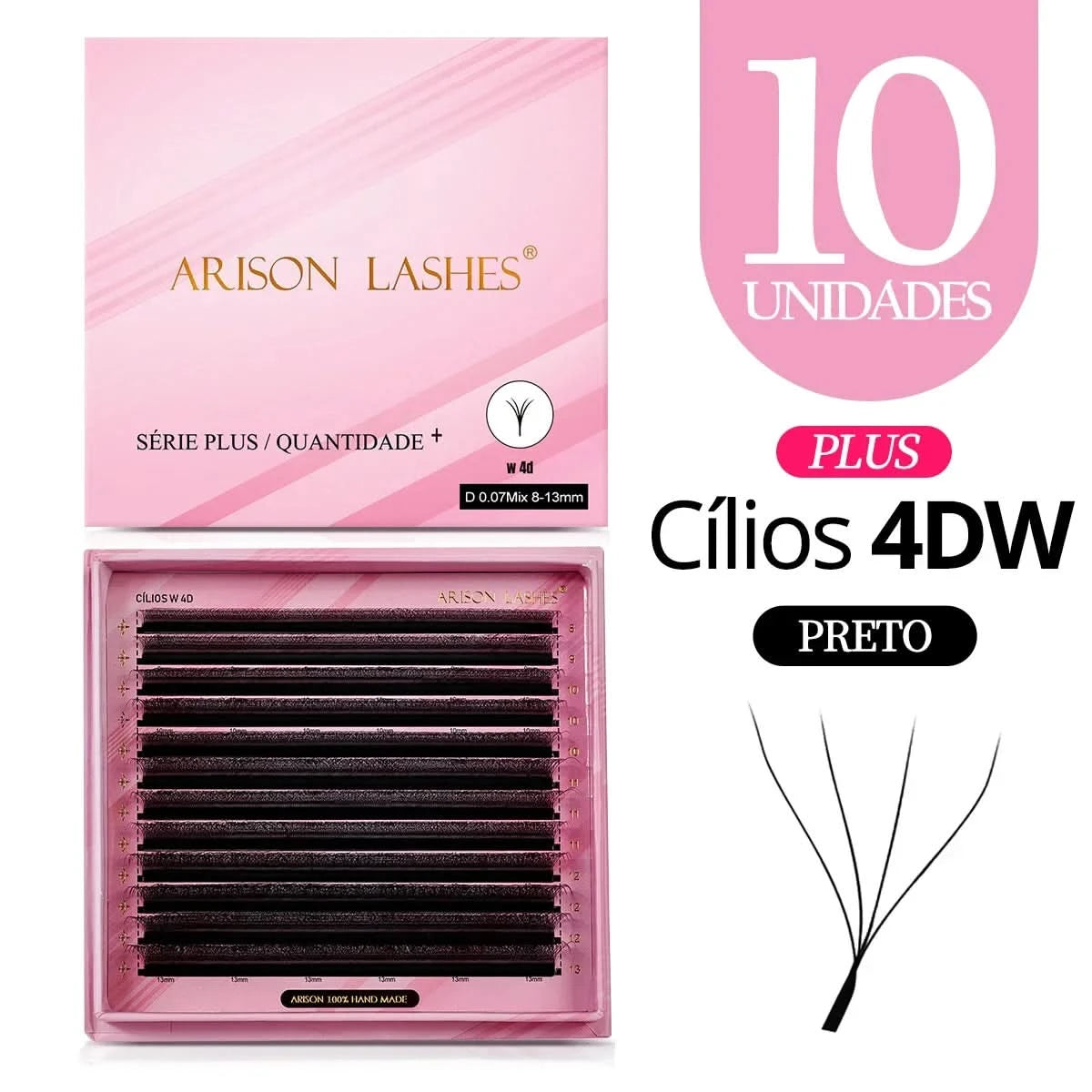 [Brazil Warehouse]ARISON Wholesale 10/30/50pcs YY/W-shape Lashes Premade Volume Eyelashes Extension 3D/4D/5D/6D/8D Lash