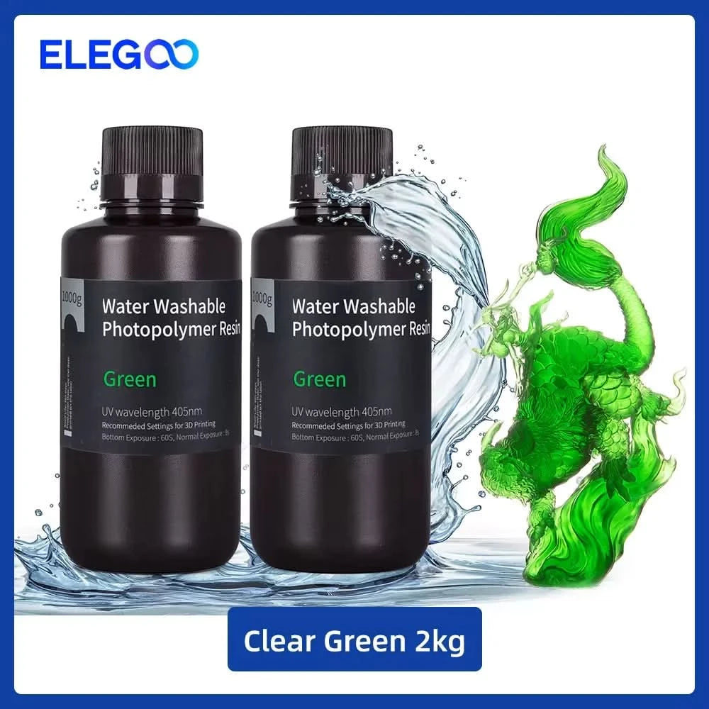 ELEGOO Water Washable 3D Druckerharz LCD UV-härtendes Harz 405nm Standard Photopolymerharz für LCD 3D-Druck 1000g 8 Farben
