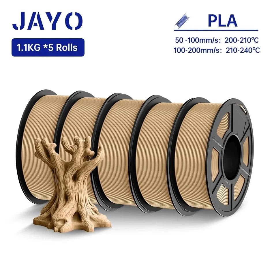 JAYO PLA Filament 1.75MM 5Rolls 3D Printer Filament PLA 100% No Bubble for FDM Coloful 3D Printing Material DIY Gift
