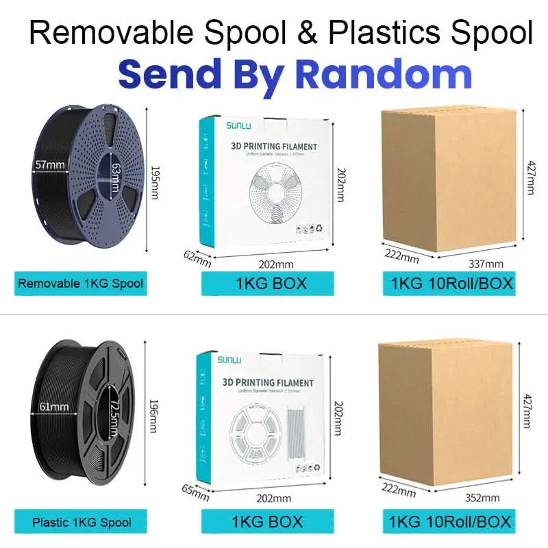 SUNLU 3D Filament PLA/PLA META/PETG/ABS/TPU/PLA MATTE 1.75mm 10 Rollen 1KG/0.5KG 3D-Drucker-Filament für 3D-Drucker