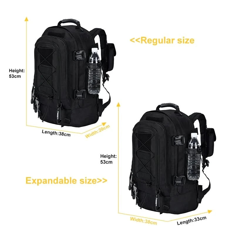 LQARMY 60L Military Tactical Backpack Army Assault Rucksack Outdoor 3Day Expandable Travel Backpack Hiking Molle Bug Out Bag