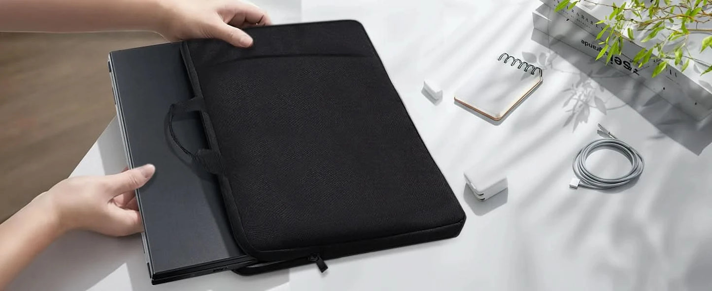Waterproof Laptop Sleeve 24 inch for UPERFECT Portable Monitor UMAX 24 23 22 Touchscreen Computer Cover Bag with Large Side Pock