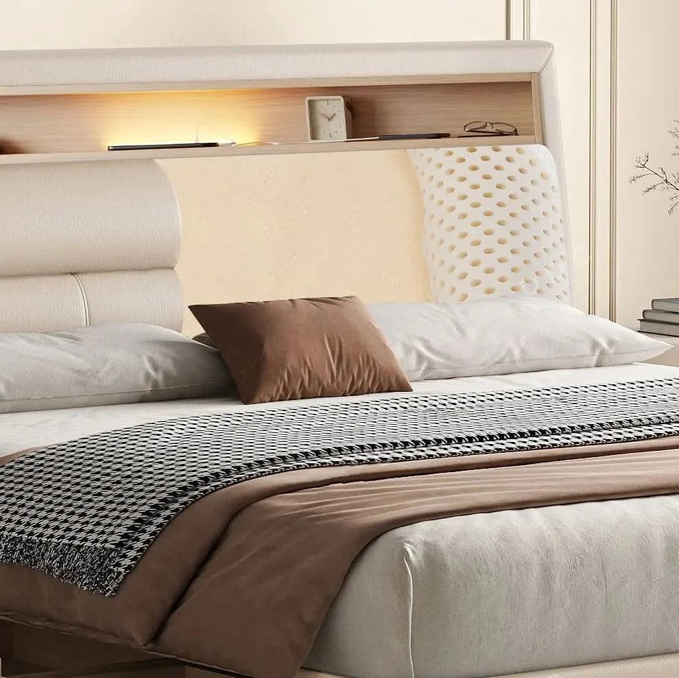 Bedsrooms Frame Beds Modern Headboard Storage Luxury Beds Multifunctional Unique Muebles Para El Hogar House Accessories