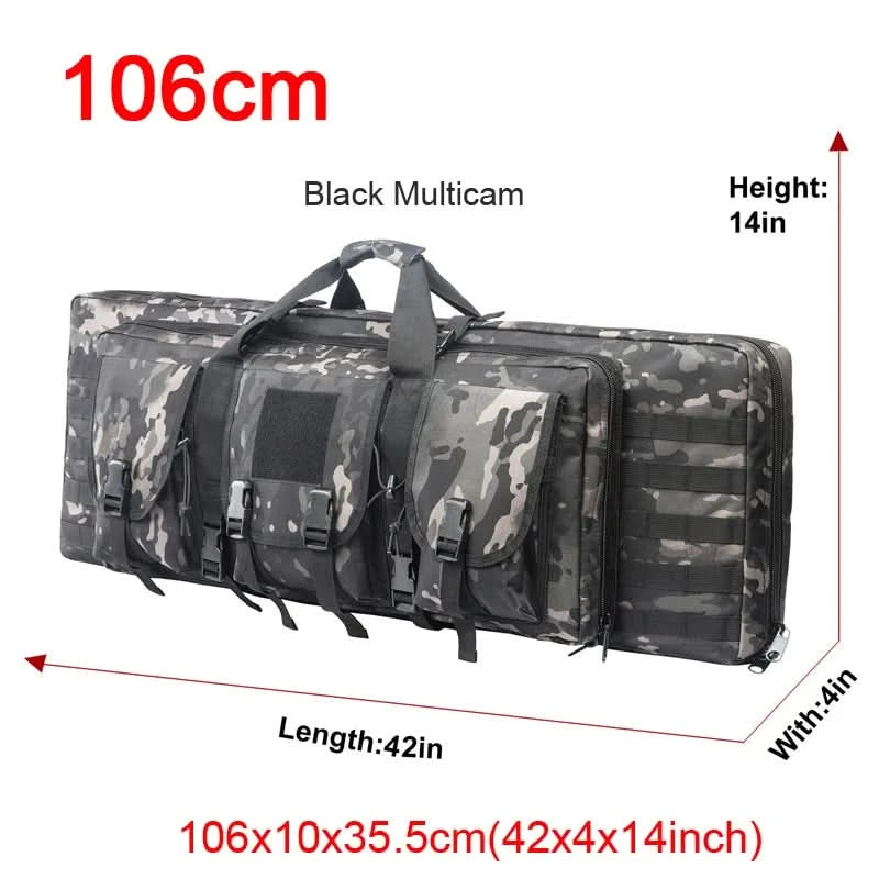 LQARMY 32 38 42 48 Zoll Taktische Doppelgewehrtasche Molle Gewehr-Tasche Scharfschützen Airsoft Gewehr-Tasche Rucksack Jagdwaffenholster
