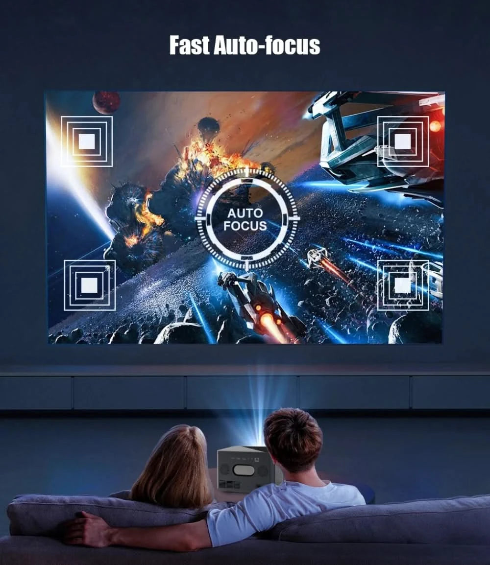 WZATCO A9 300inch 1080P Fully Automatic 4K HDR Auto focus Android 32GB Wifi Smart RJ45 LED Projector LCD Proyector Home Beamer