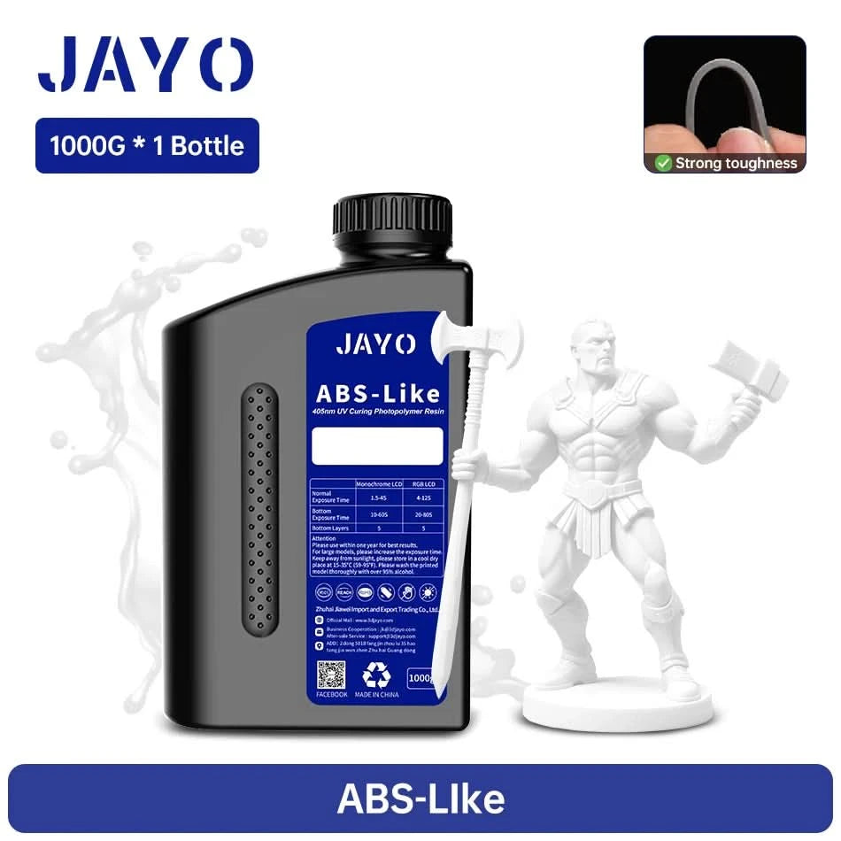 JAYO UV-Harz ABS-ähnlich/Standard/Pflanzlich/Nylon-ähnlich/Wasserwaschbar 1KG 405nm Flüssiges Rapid UV-Härtung für LCD 3D-Druckmaterial