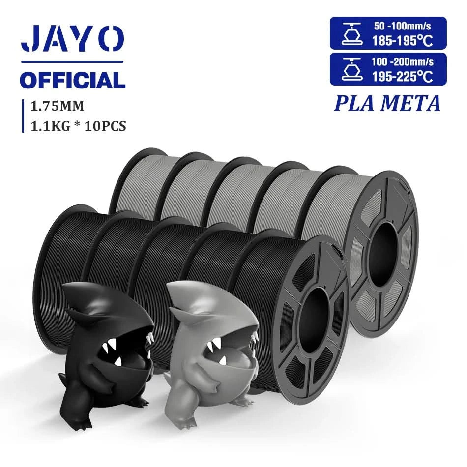JAYO 3D Filament 1.75mm PLA / PLA Plus / PLA Meta/ Seiden-PLA+/PLA Matt 3D-Drucker-Filament 1.1KG Für FDM Multicolor Set 10 Rollen