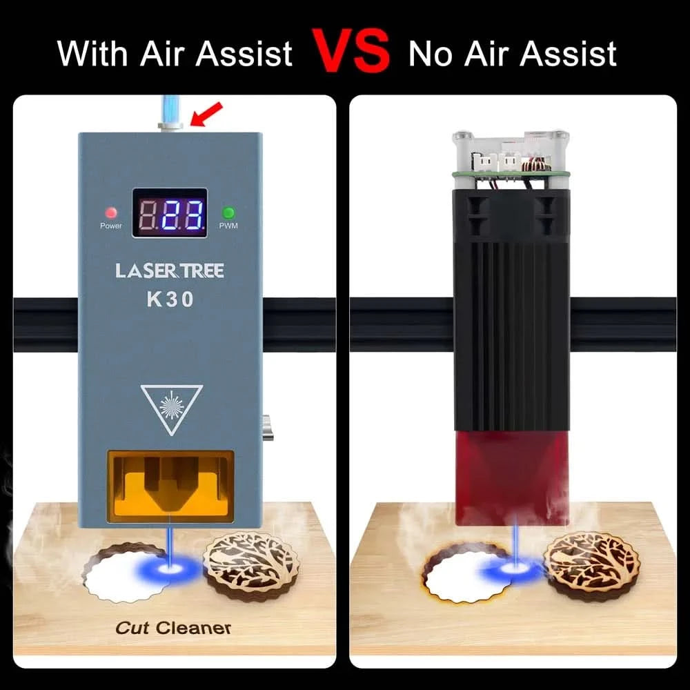 LASER TREE Laser Module 10W/20W/30W/40W Optical Power with Air Assist Laser Head TTL Blue Light for Engraver Cutting Wood Tools