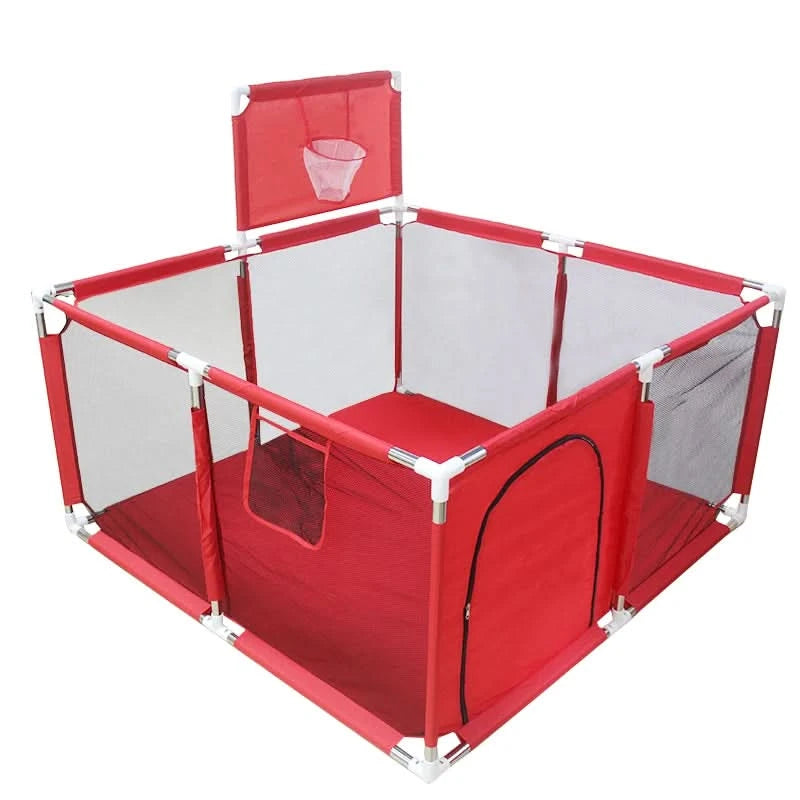 IMBABY Großer Kinderlaufstall für Kinder, Baby-Laufgitter, Cartoon-Laufgitter, Basketball-Aktivitätszaun