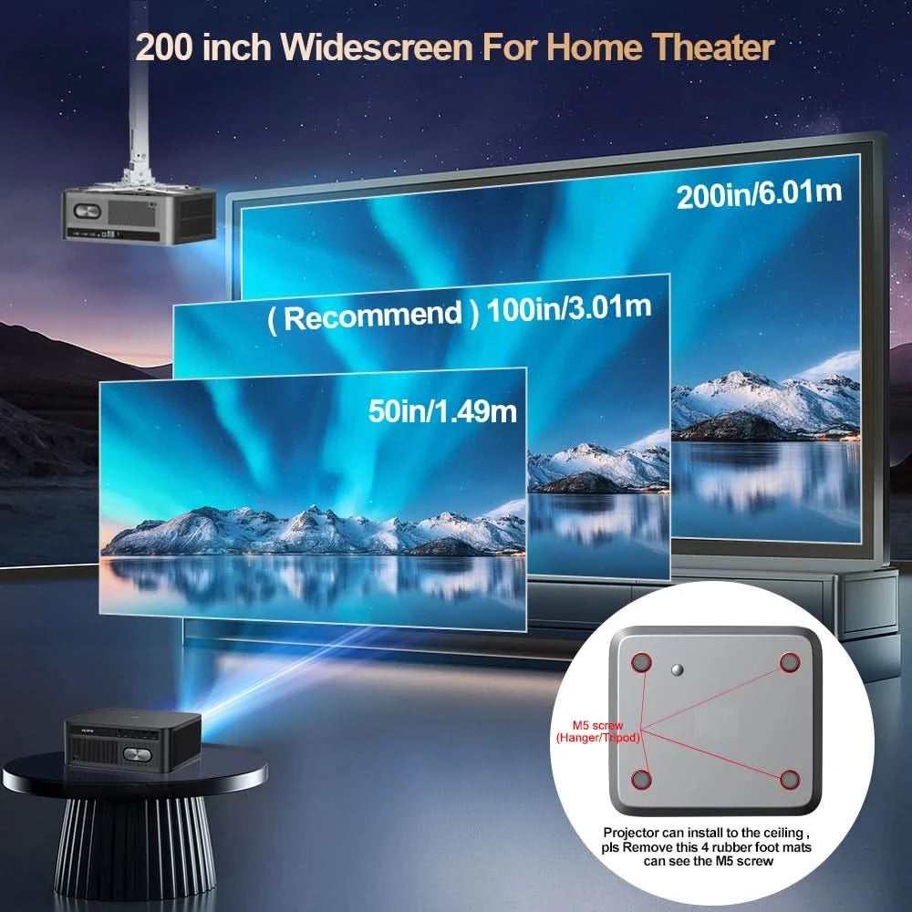 ThundeaL TD98Pro 1080P Full HD Projektor 4K Android WiFi Beamer Autofokus TD98 Pro 3D Smart Heimkino Video Outdoor Projektor