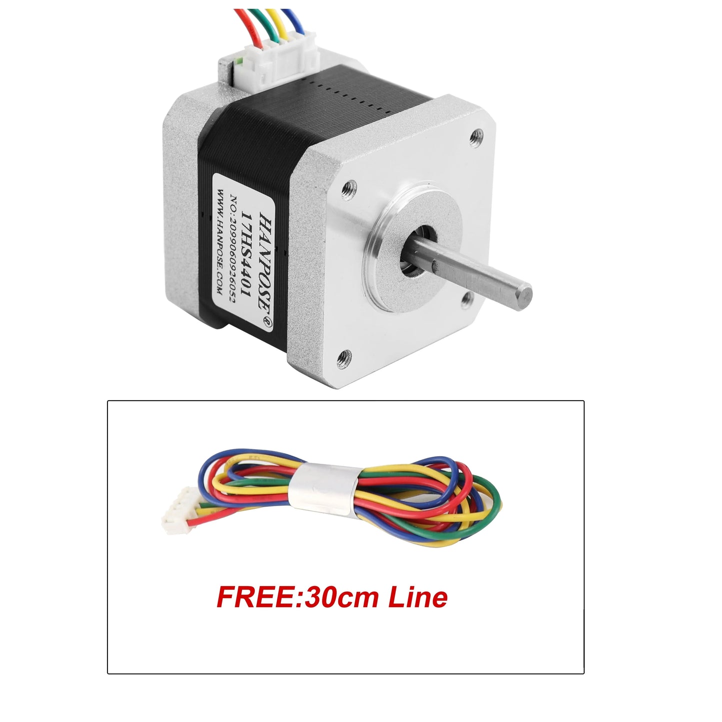 HANPOSE Nema17 Schrittmotor, Drehmoment 78 oz-in (52 N-cm), Strom 1,8 A. Modelle 17HS8401 17HS 2408 17HS3401S 17HS4401S 17HS6401S