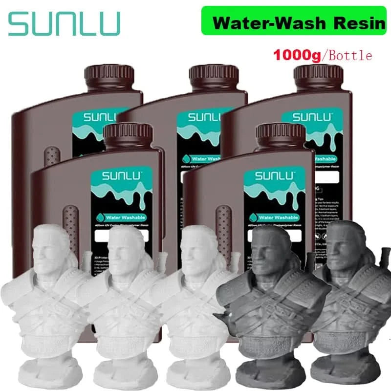 SUNLU 5KG ABS-Like/ Standard / Water-Wash/ 14K High Precision Resin 405nm Rapid UV-Curing Photopolymer Resin 1KG/Bottle