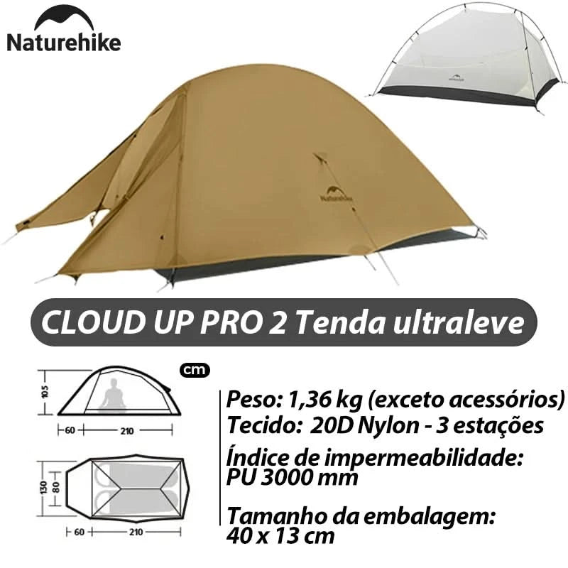 Naturehike Brazil Cloud Up 1-2-3P Camping Rucksack Outdoor Ultraleicht Wasserdichtes Zelt Camping Strandzelt