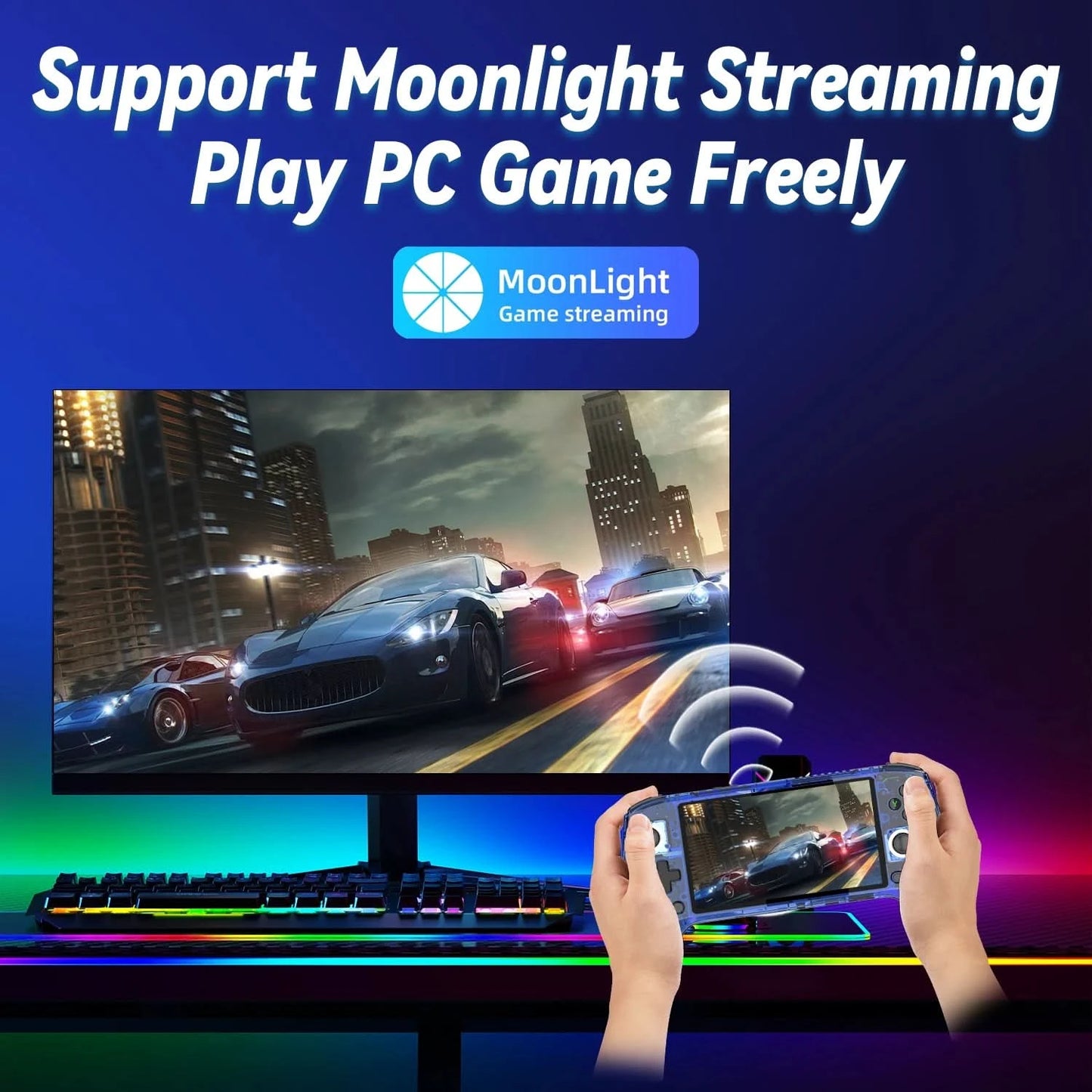 ANBERNIC RG556 Handheld-Spielekonsole 5,48 Zoll AMOLED-Bildschirm 1080*1920 Android 13 RAM8G+128G PS2-Spiel 5G WIFI 512G 80000Spiele