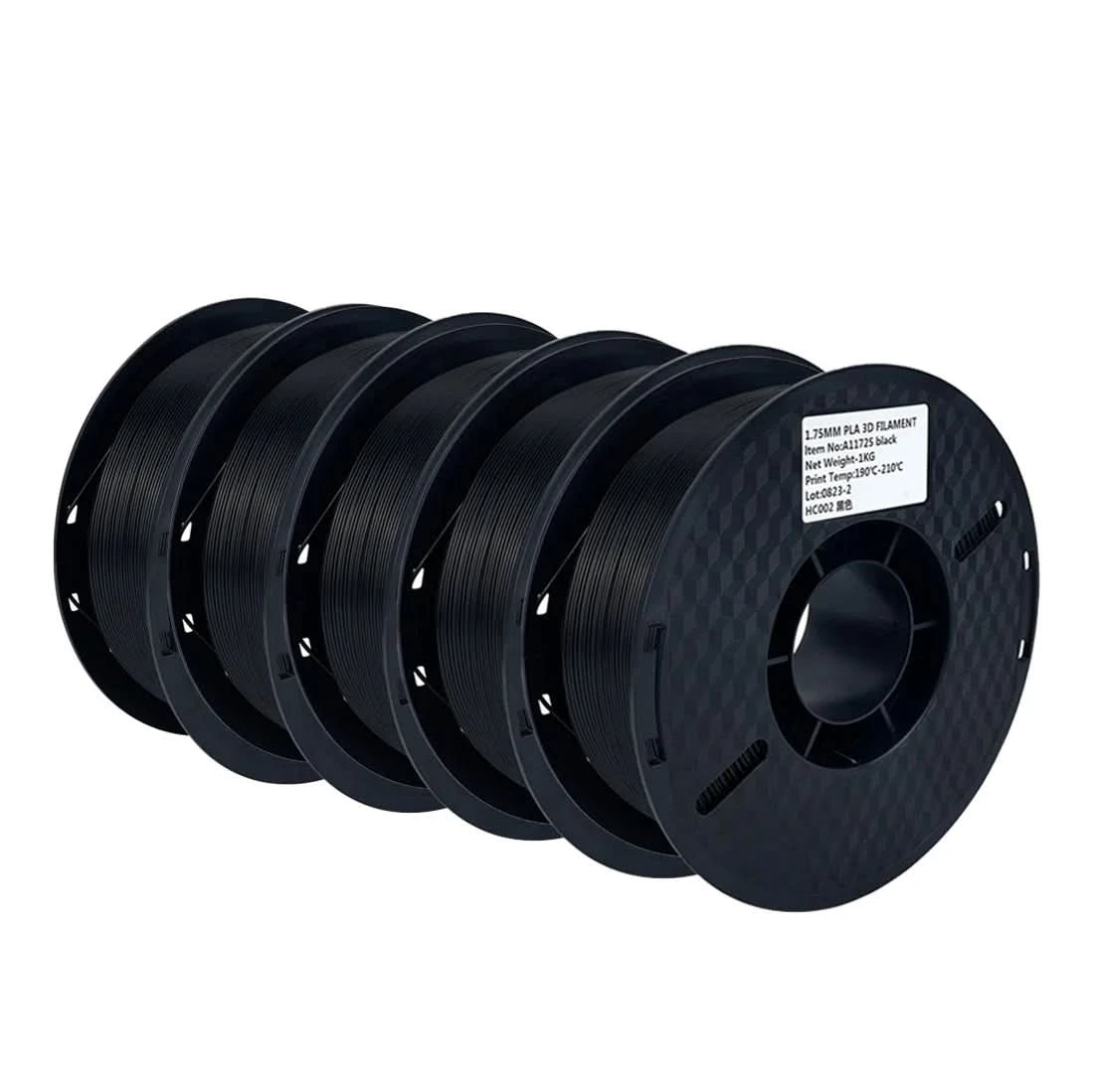 5KG PLA Filament 1.75mm Schwarz Weiß Grau Hohe Zähigkeit 3D-Drucker Material 5 Rollen Lokale Lieferung