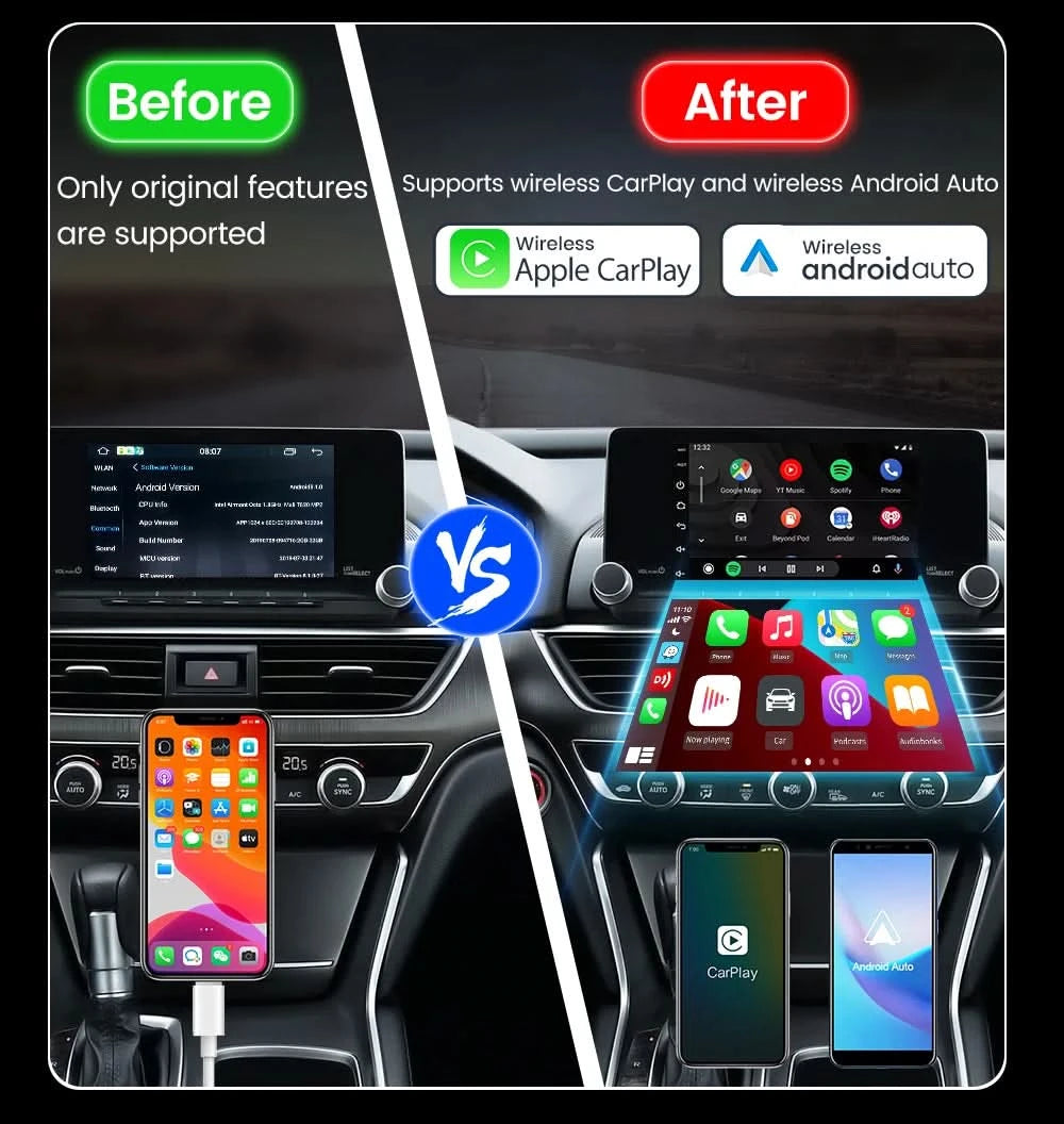 Wireless CarPlay Dongle für Android Auto Wireless Android Auto Carlinkit Car Play iOS Mirror Screen Mirrorlink USB Adapter CCPA