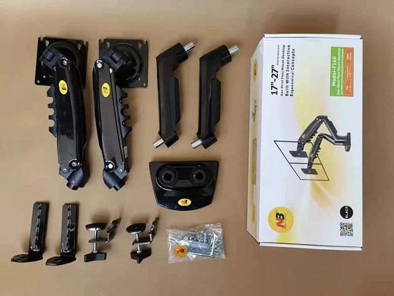 Weiße Dual-Monitorhalterung 17-30 Zoll, Halterung Belastbarkeit 2-9 kg pro Arm, NB F160