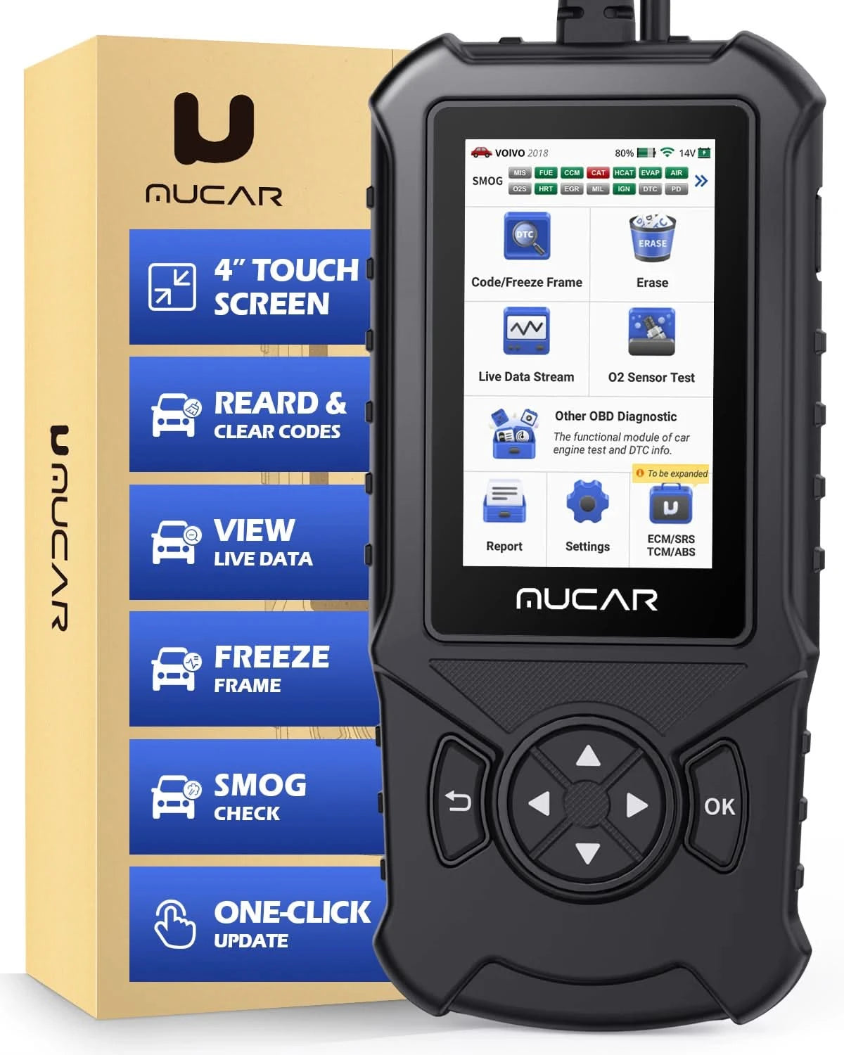 MUCAR CDE900/cde900 Pro OBD2 Diagnostic Tool 32GB Scanner Brake Airbag Transmission Engine Diagnosis Code Reader
