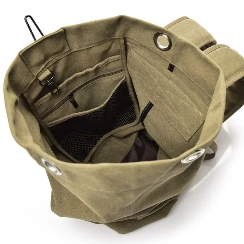 Outdoor-Reisetasche Rucksack Mode Große Kapazität Rucksack Herren Leichter Rucksack Herren Gepäck Canvas Eimer Schultertaschen für Männer