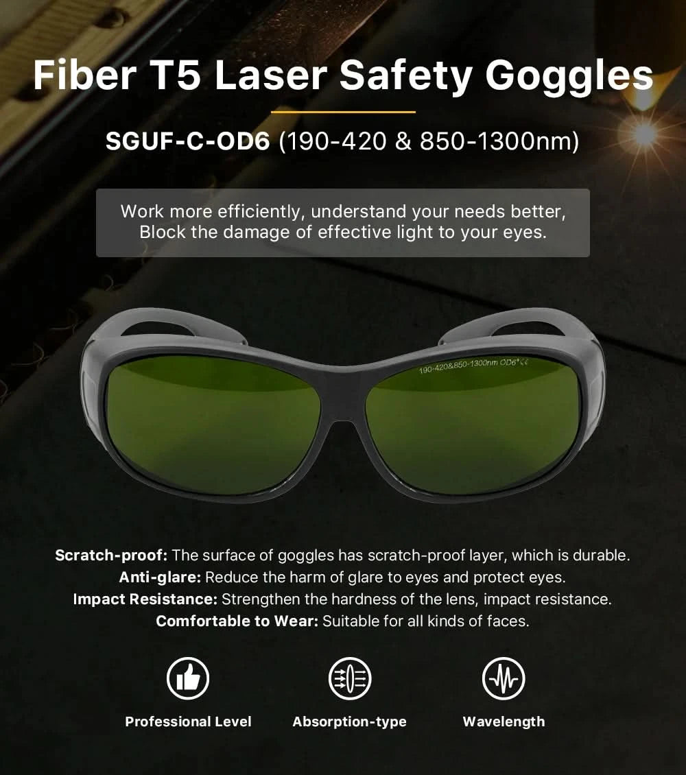Cloudray 1064nm Style C OD6+ Laser Safety Goggles Protective Glasses Shield Protection Eyewear For YAG DPSS Fiber Laser