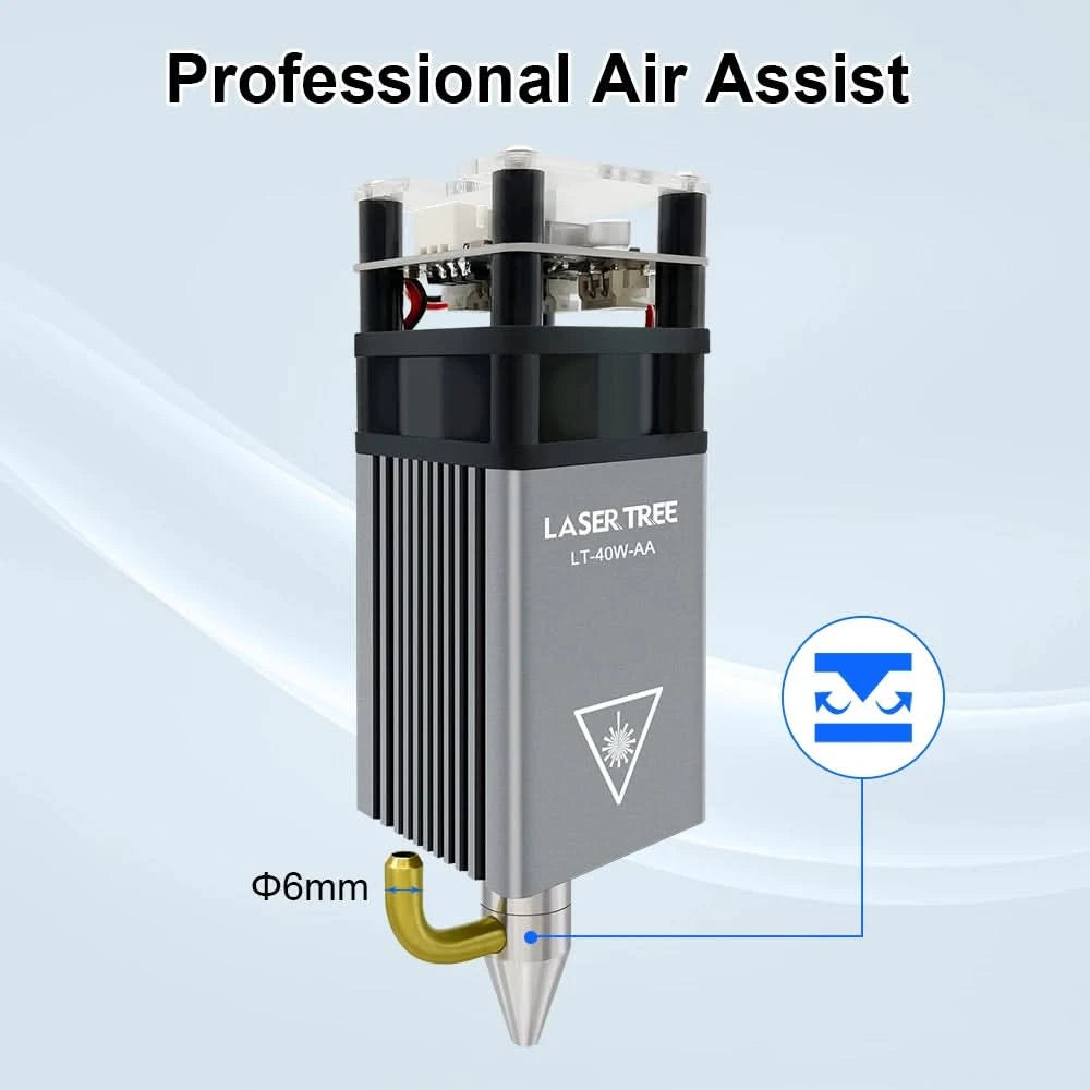 LASER TREE 5W Laser Module with Air Assist 10W High Power TTL Blue Light Laser Head for DIY CNC Laser Engraving Cutting Machine