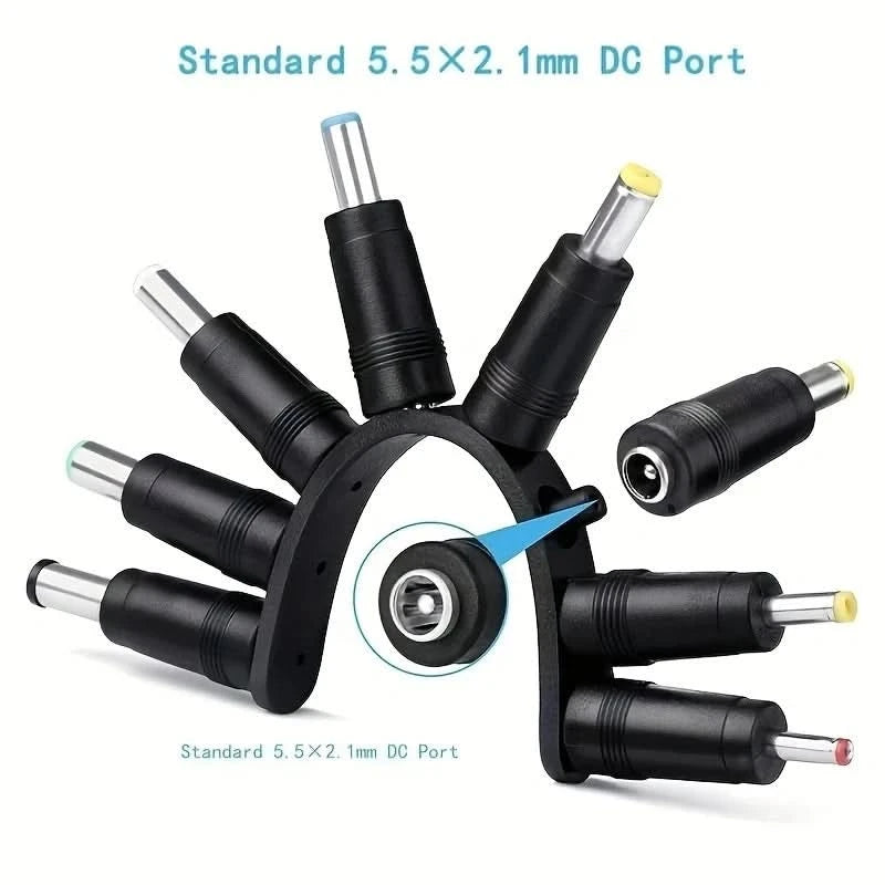 8Pcs AC DC 5.5X 2.1 MM Female Jack Plug Adapter Connectors TO 6.3 6.0 5.5 4.8 4.0 3.5mm 2.5 2.1 1.7 1.35mm Male Power Adaptor