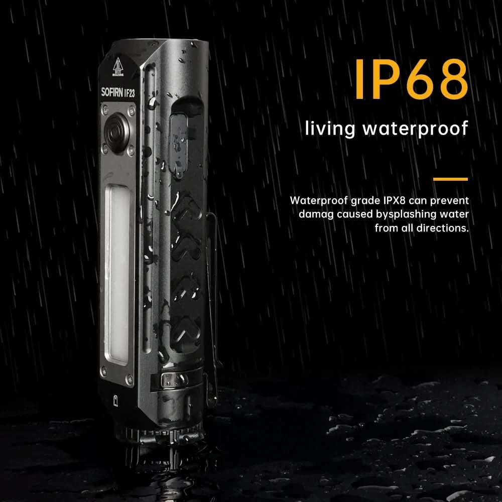 Sofirn IF23 RGB Light 4000lm Powerful LED Flashlight 21700 5V 3A USB C Rechargeable Floodlight Spotlight Torch with Magnetic