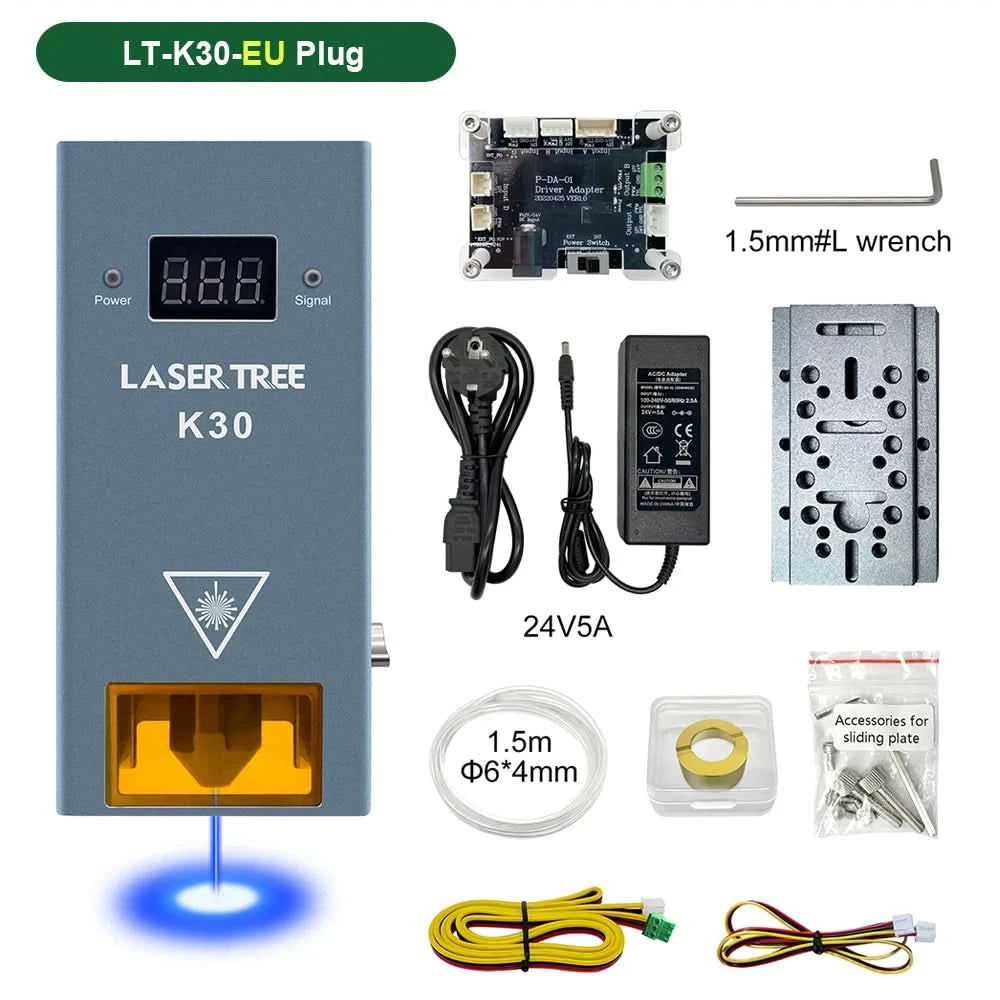 LASER TREE Laser Module 10W/20W/30W/40W Optical Power with Air Assist Laser Head TTL Blue Light for Engraver Cutting Wood Tools