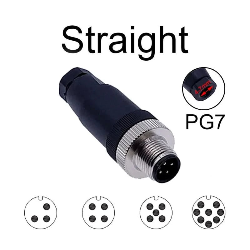 M12-Sensorstecker 4-polig 5-polig M12-8 wasserdichter Stecker & Buchse Schraubanschluss A-kodierte Sensorstecker