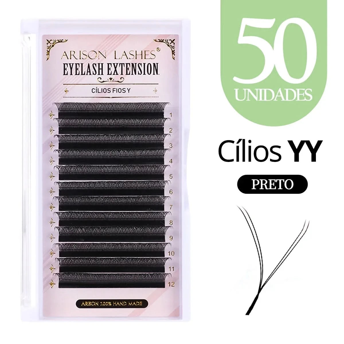 [Brazil Warehouse]ARISON Wholesale 10/30/50pcs YY/W-shape Lashes Premade Volume Eyelashes Extension 3D/4D/5D/6D/8D Lash