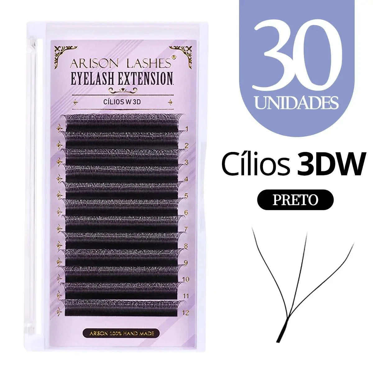 [Brazil Warehouse]ARISON Wholesale 10/30/50pcs YY/W-shape Lashes Premade Volume Eyelashes Extension 3D/4D/5D/6D/8D Lash