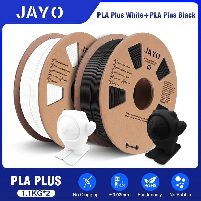 JAYO PETG/PLA/SILK/PLA Meta/PLA+/ABS 2 Rollen 3D-Drucker-Filament 1,75 mm Kreatives Modellmaterial für Kinder für 3D-Stift-Filament