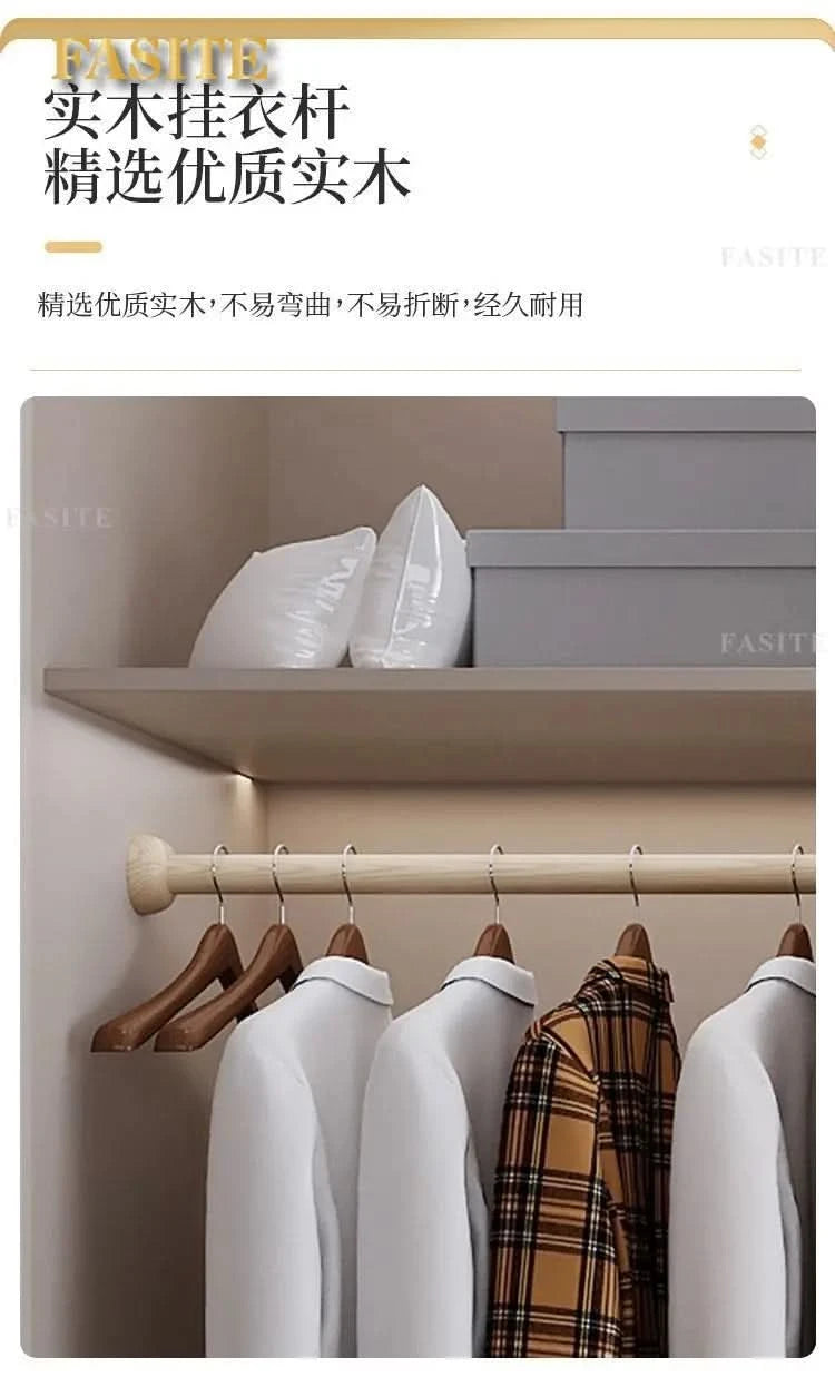 Sliding door wardrobe household bedroom small apartment full set of thickened back plate simple sliding door wardrobe
