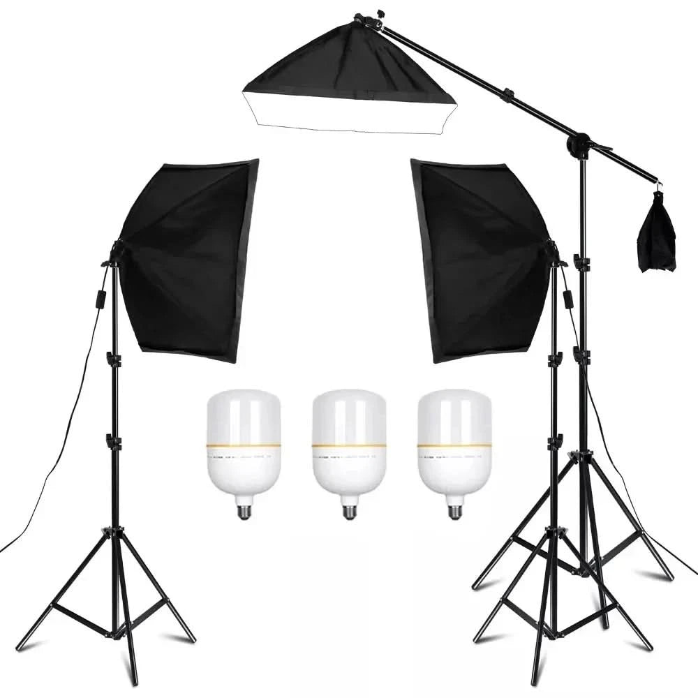 Studio-Kit Foto Softbox Lichtbox Beleuchtung Einzelne Led-Lampe mit Stativ Fotografie Shooting Soft Box Blitz E27 Zubehör