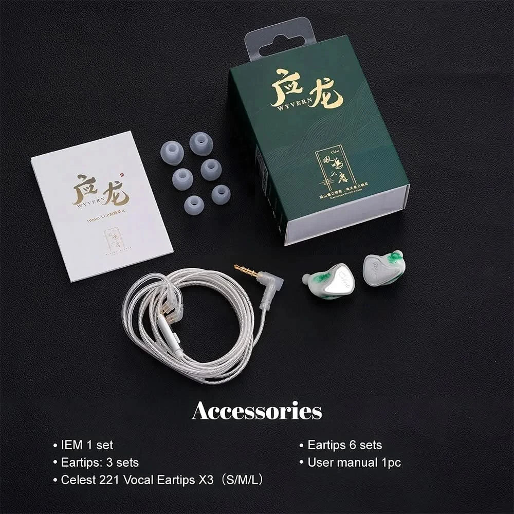 Kinera Celest Wyvern PRO/Wyvern IEM Audio With Detachable Boom Microphone Earphone Cable Gaming DJ Music Earphones