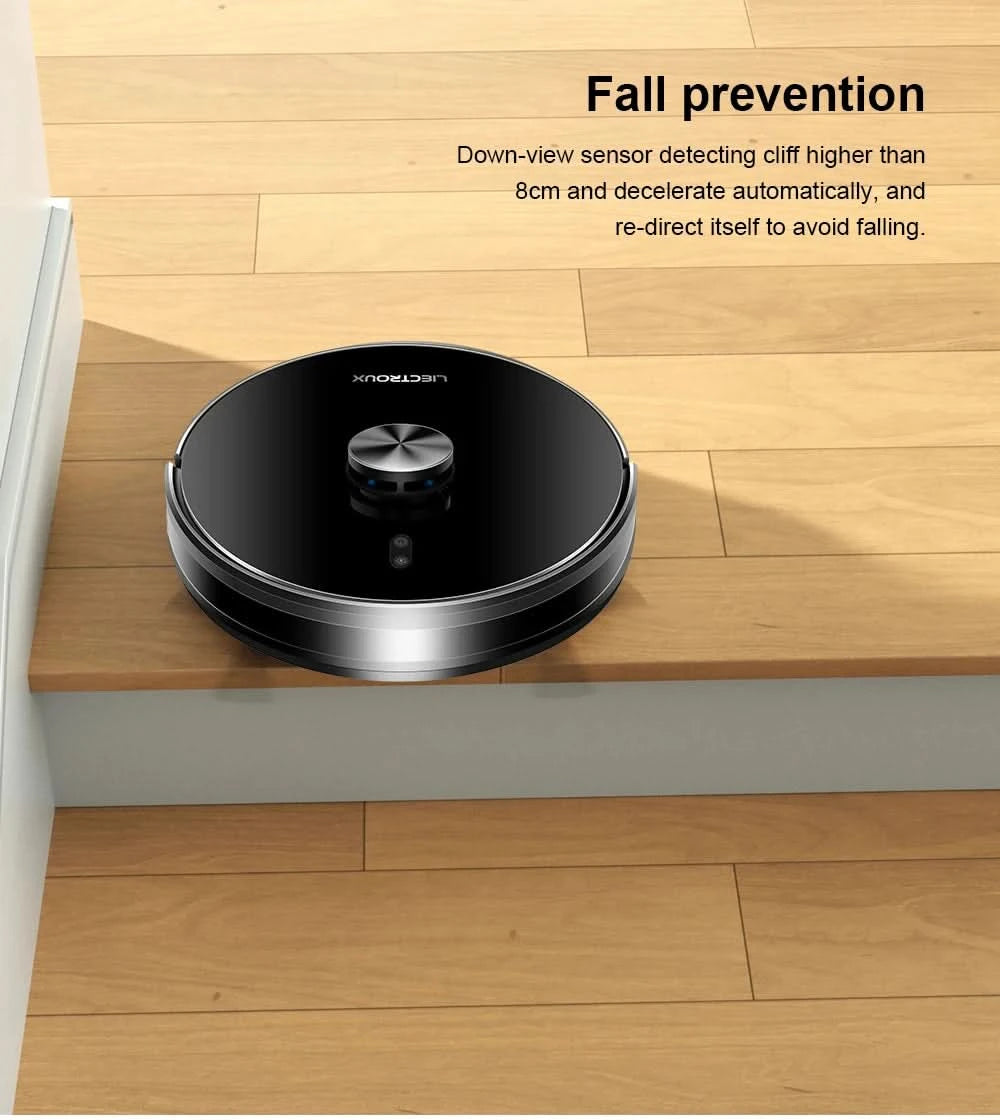 Liectroux/LILIN X6 Robot Vacuum Cleaner,Laser System,6500Pa,Smart Home Appliance,Restricted Area Map,Zone Cleaning for Carpet