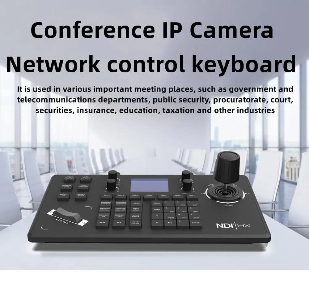 HCSTVCON NDI Joystick-Controller-Tastatur 3D-Controller Videokonferenz Kirchen-Livestreaming PTZ-Kamerasteuerung 255 Voreinstellungen