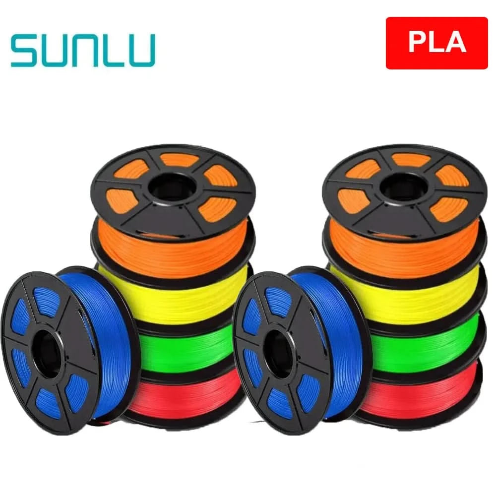 SUNLU 10KG 3D Filament PLA/PLA PLUS/PETG/Easy ABS Filament 1.75mm 10 Rollen 1KG sauber gewickeltes 3D-Drucker-Filament für 3D-Drucker