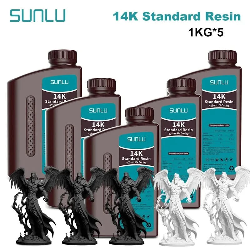 SUNLU 5KG Standard Plus/14K Standard Harz 1KG/Flasche 405nm schnellhärtendes UV-Photopolymerharz für LCD 3D-Druckermaterial